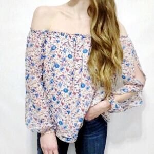 SANCTUARY Chantel Floral Print Off Shoulder Top
